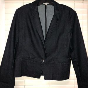 Ellen Tracy Dark Jean Jacket Blazer 10